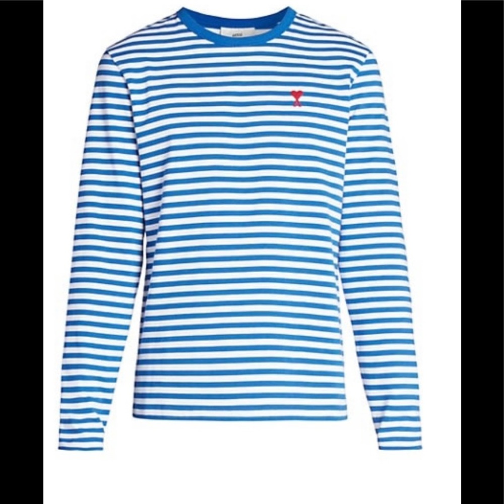 AMI Paris De Coeur Mariniere Long Sleeve Shirt